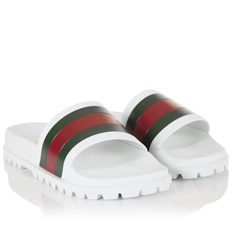 white gucci slides men's|discount gucci slides for men.